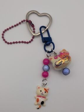 Handmade Cute Kawaii Cat Charm Keychain - *Customizable